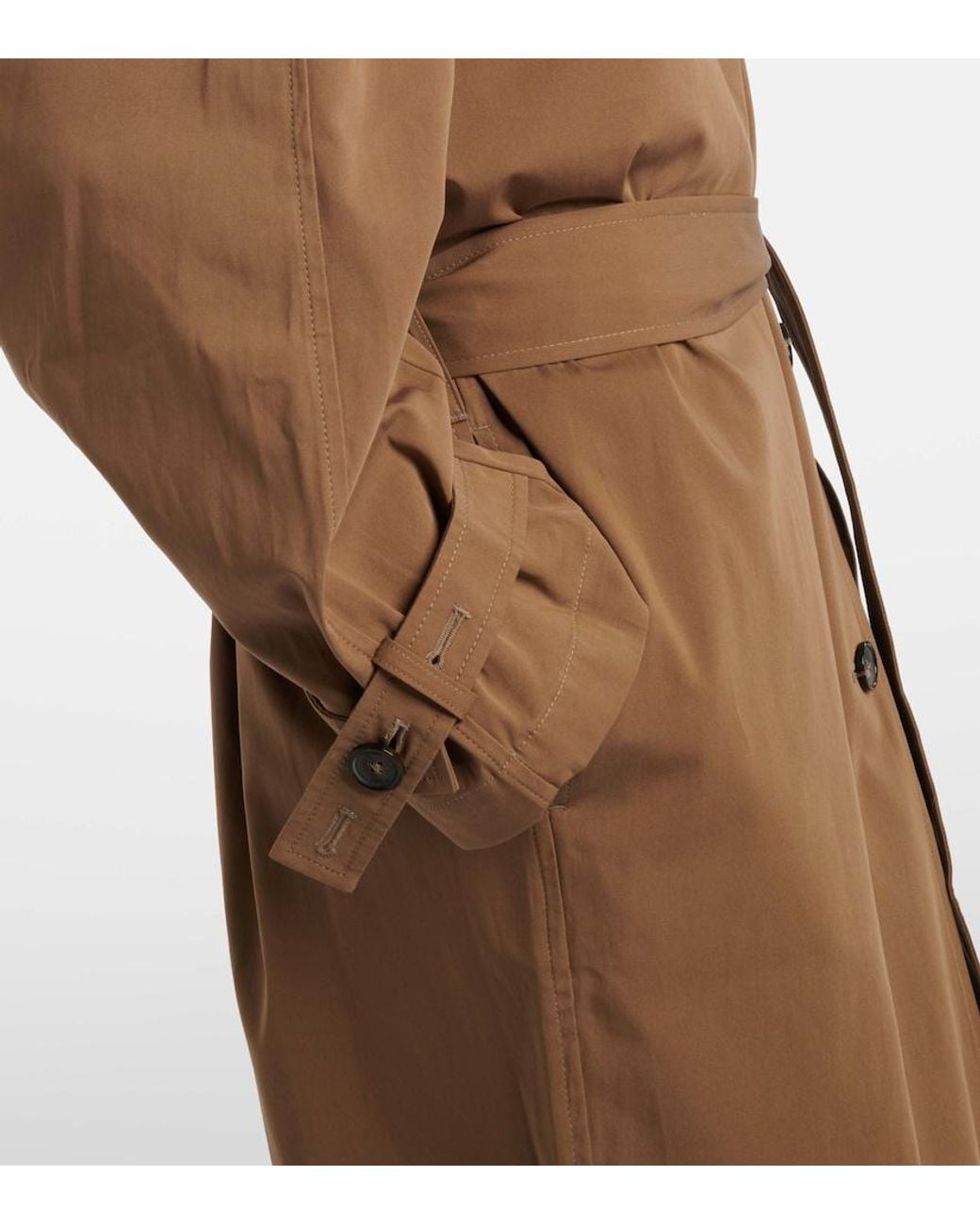 Totême Brown Belted Cotton Trench Coat