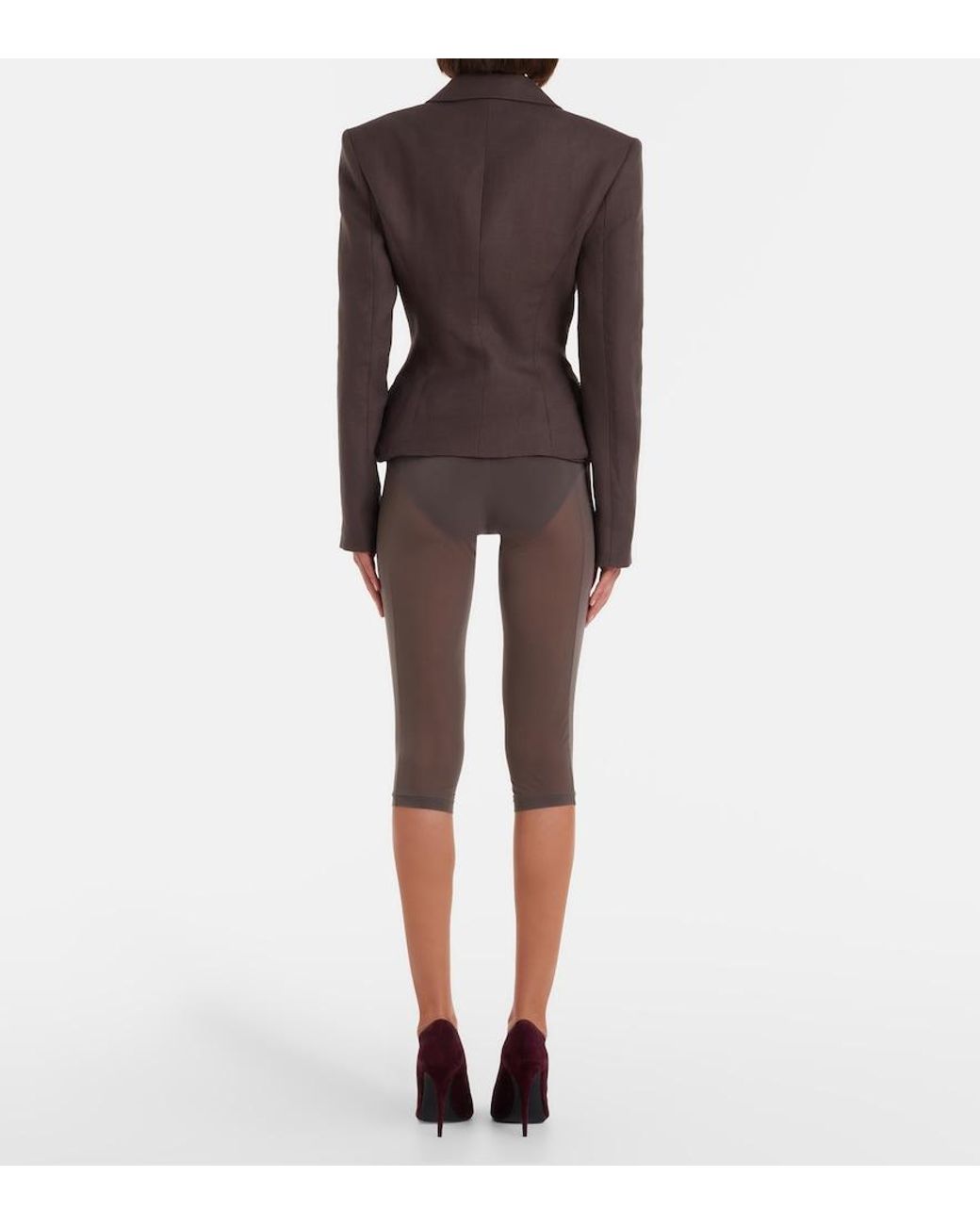 Magda Butrym Gray Capri Pants And Briefs Set