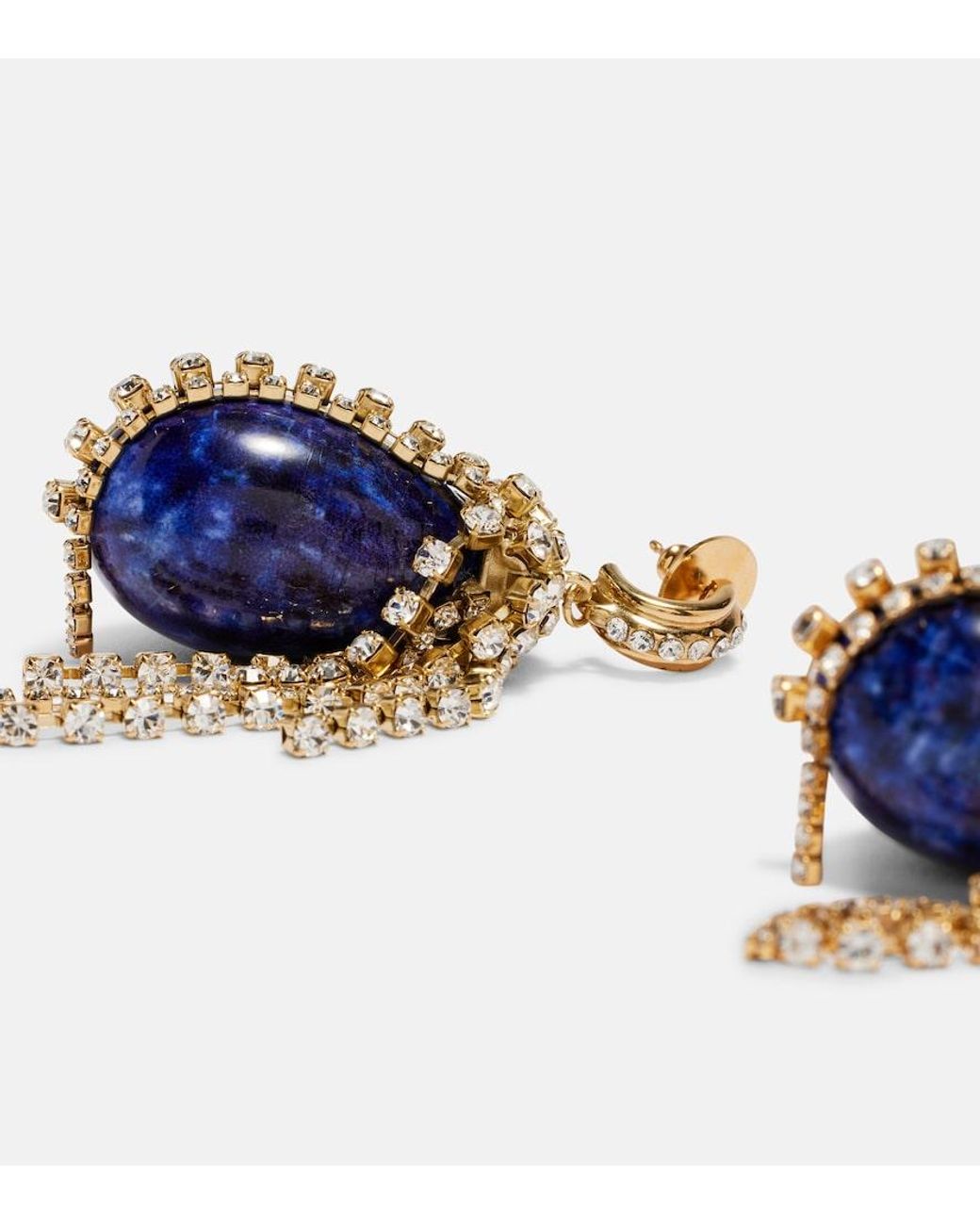 Chloé Metallic Crystal-Embellished Drop Earrings
