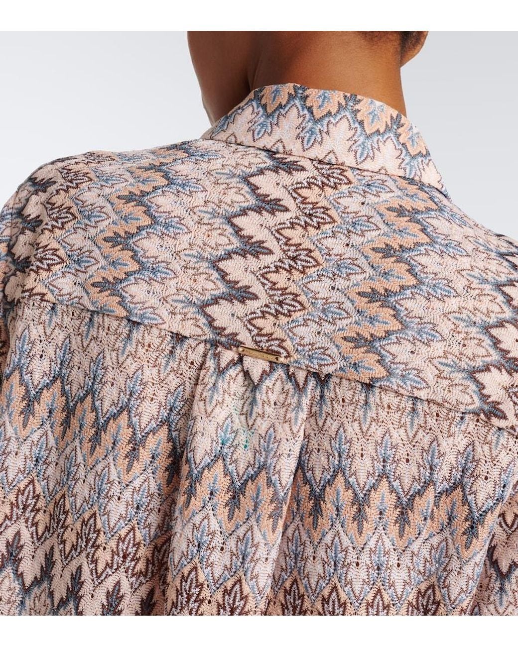 Melissa Odabash Multicolor Daria Chevron Knitted Shirt