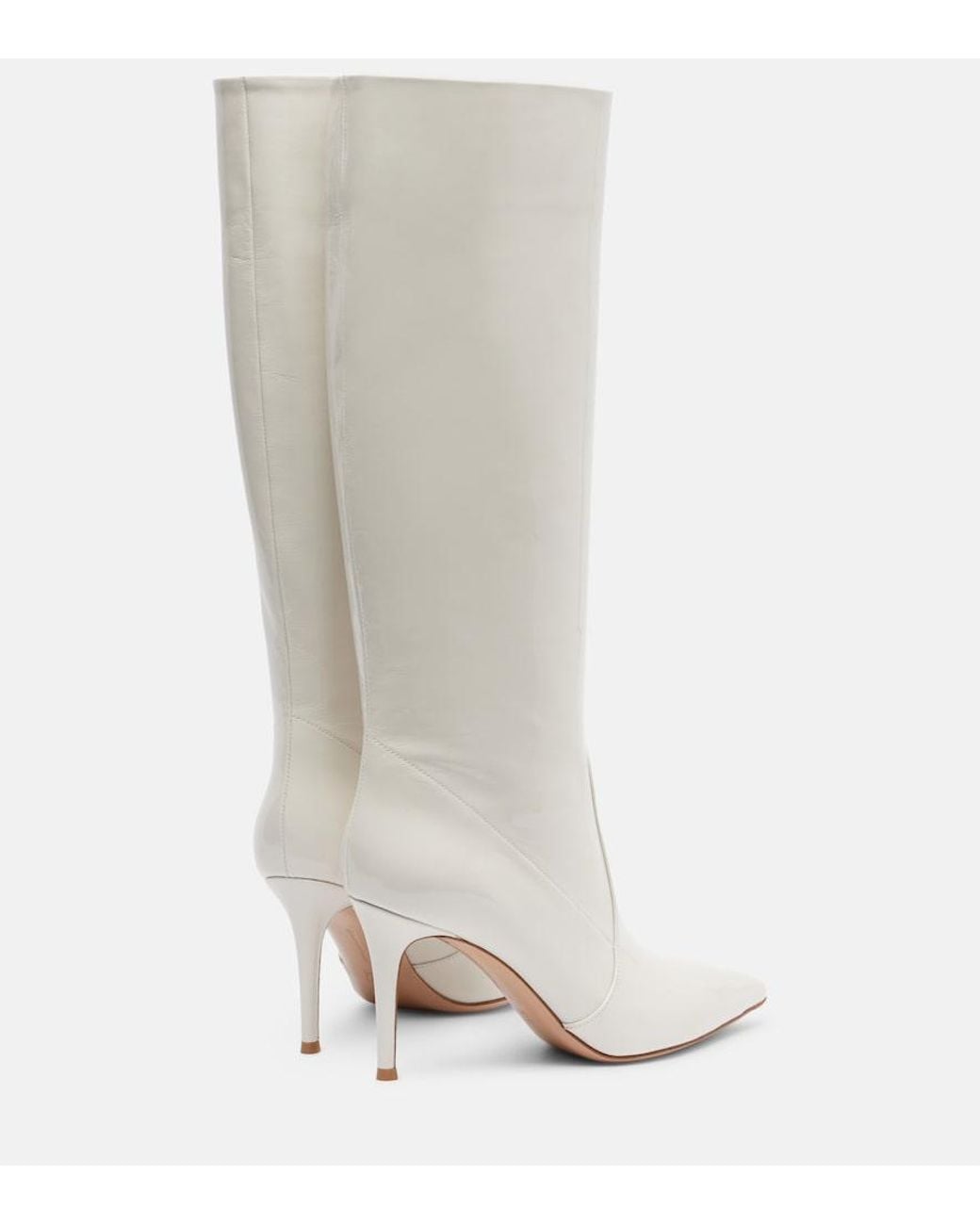 Gianvito Rossi White Hansen 85 Patent Leather Knee-High Boots