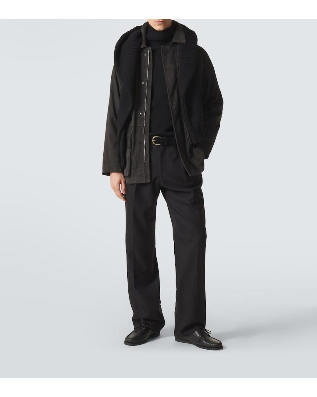 Saman Amel Jacke City Aus Veloursleder in Black für Herren