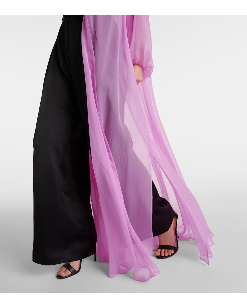 Max Mara Pink Medicea Silk Chiffon Robe