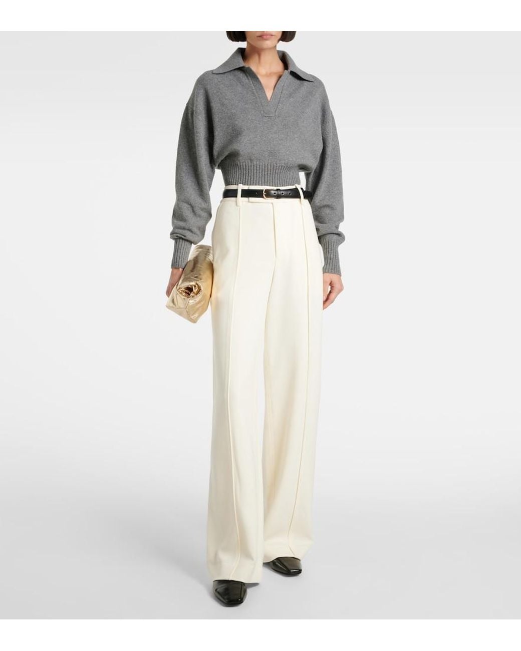 Proenza Schouler Gray Jeanne Cashmere And Wool Sweater