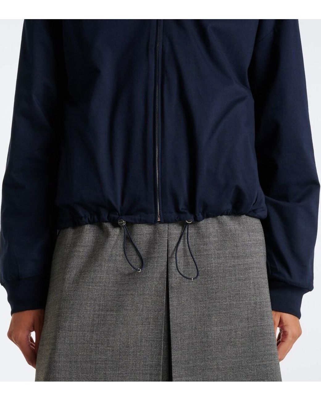 Prada Blue Reversible Re-Nylon And Jersey Blouson Jacket