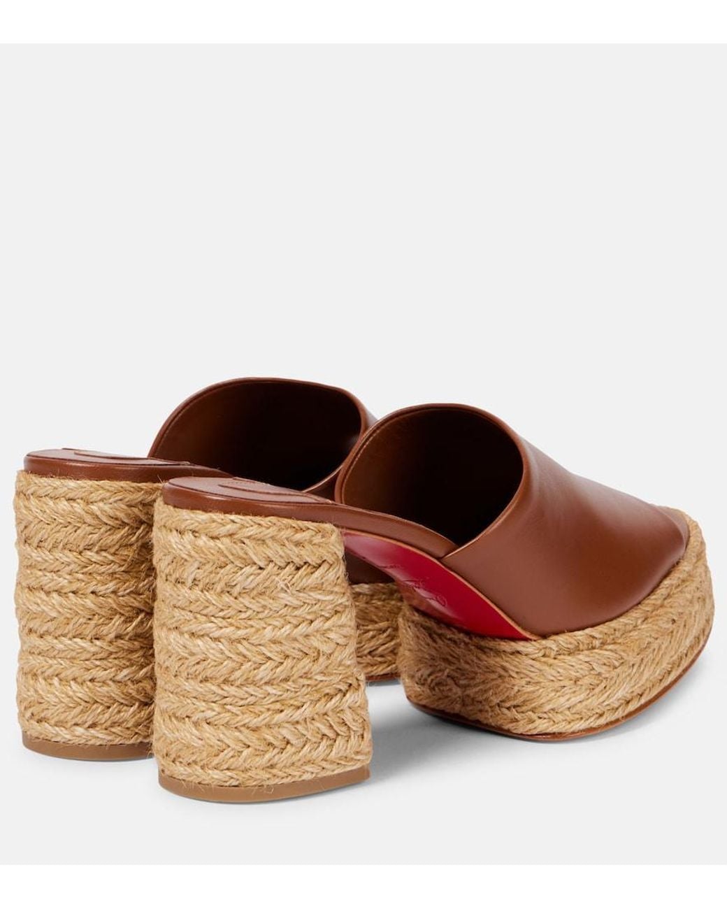 Christian Louboutin Brown Calakala 85 Leather Platform Mules