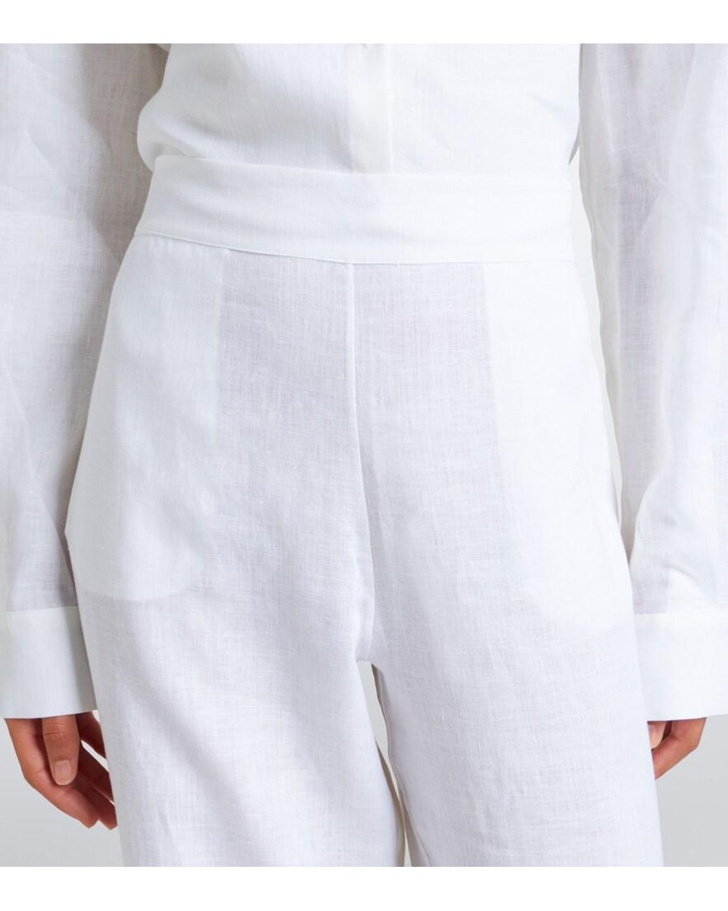 Asceno White London Linen Pajama Pants