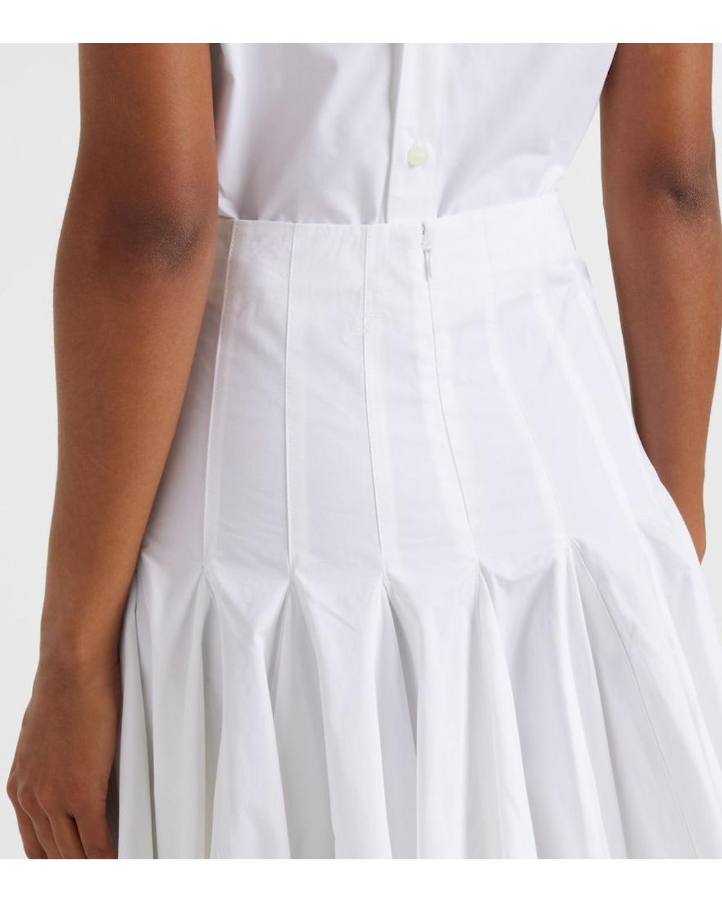 Jacquemus White Cotton Jersey Midi Skirt