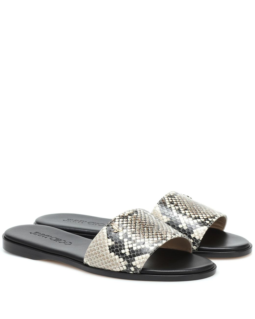 Jimmy Choo Minea Snake-effect Leather Slides - Lyst