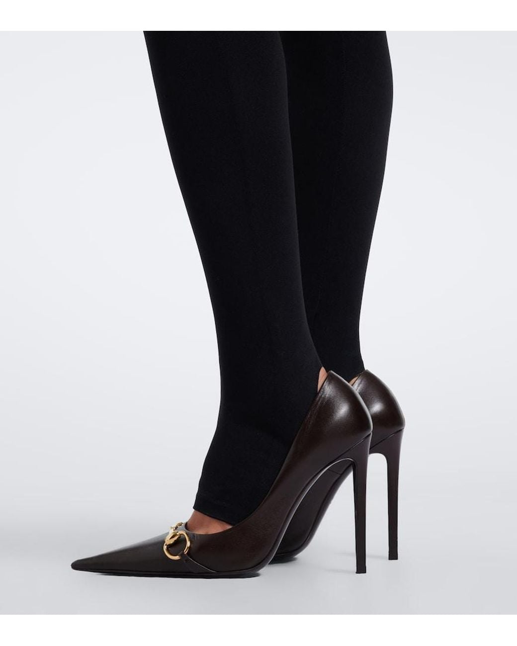 Gucci Black Donna Horsebit Leather Pumps
