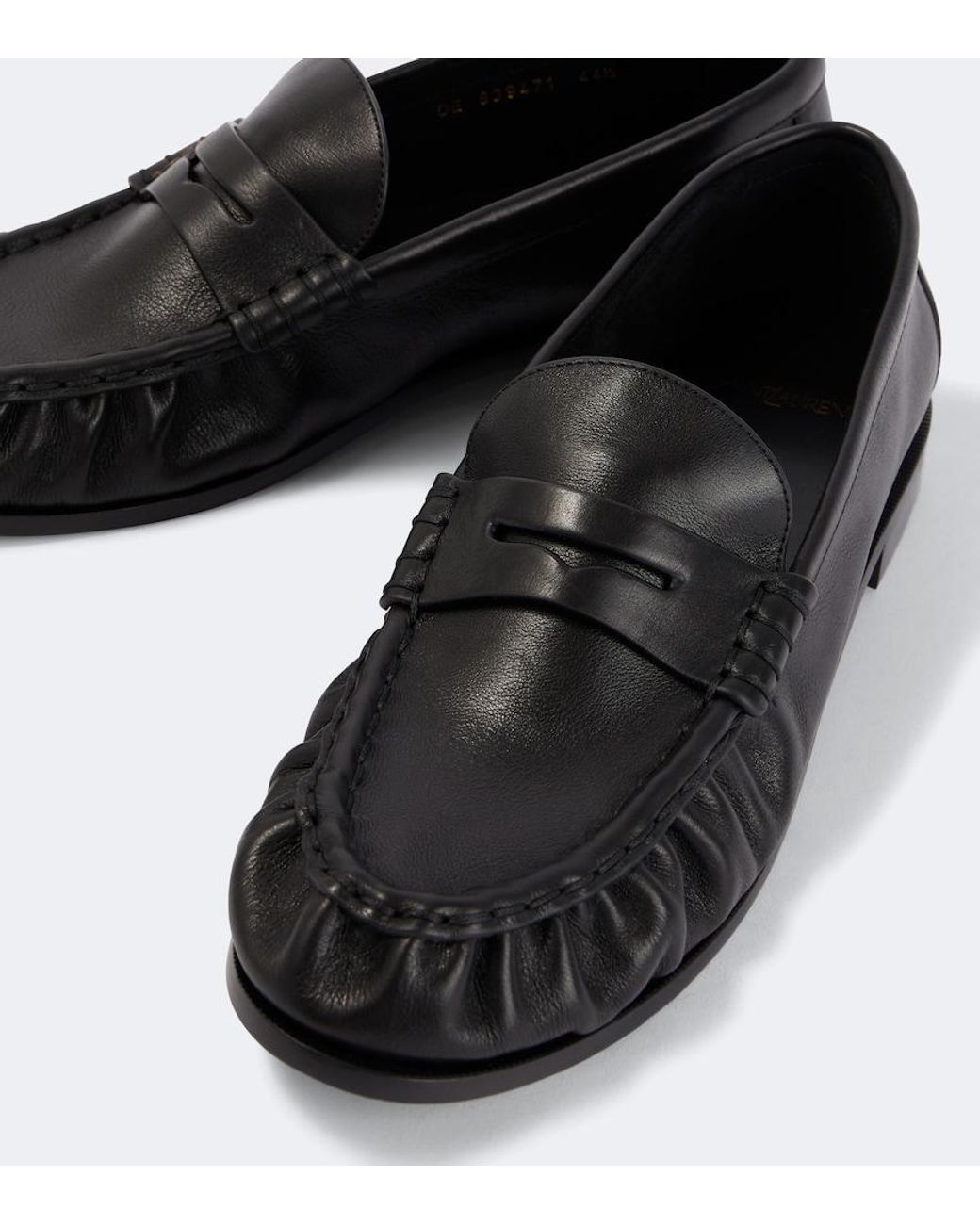 Saint Laurent Black Le Loafer Leather Penny Loafers for men