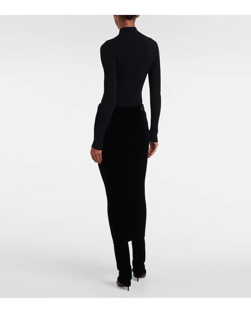 Alaïa Black Fluid Jersey Skirt Pants