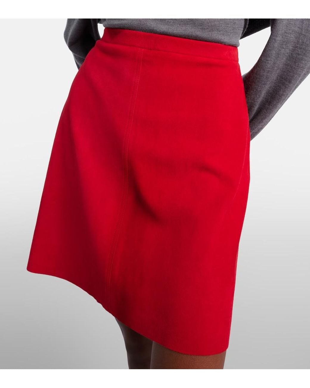 Stouls Red Lucie 22 Suede Miniskirt
