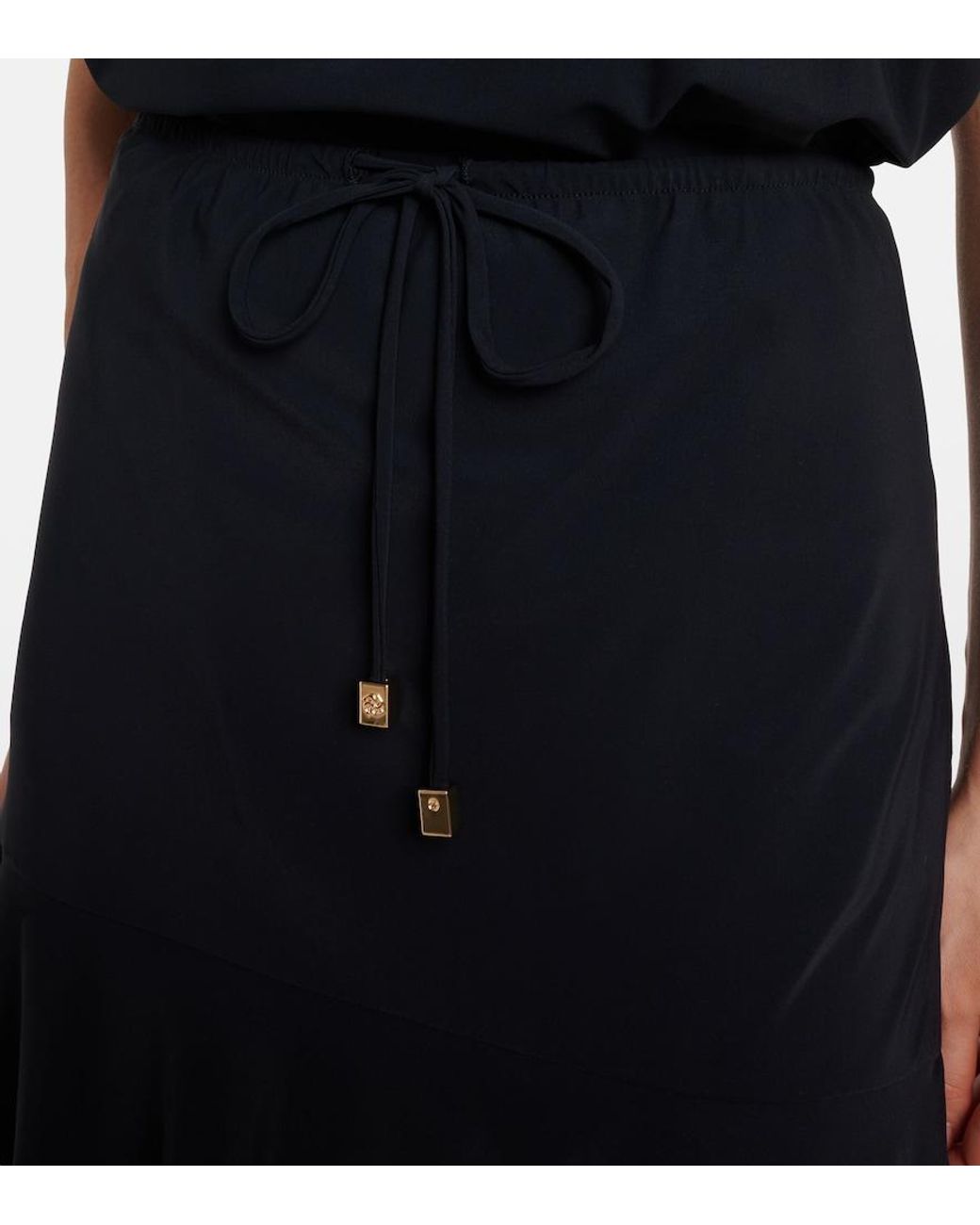 Dorothee Schumacher Black Modern Flow Tiered Midi Skirt