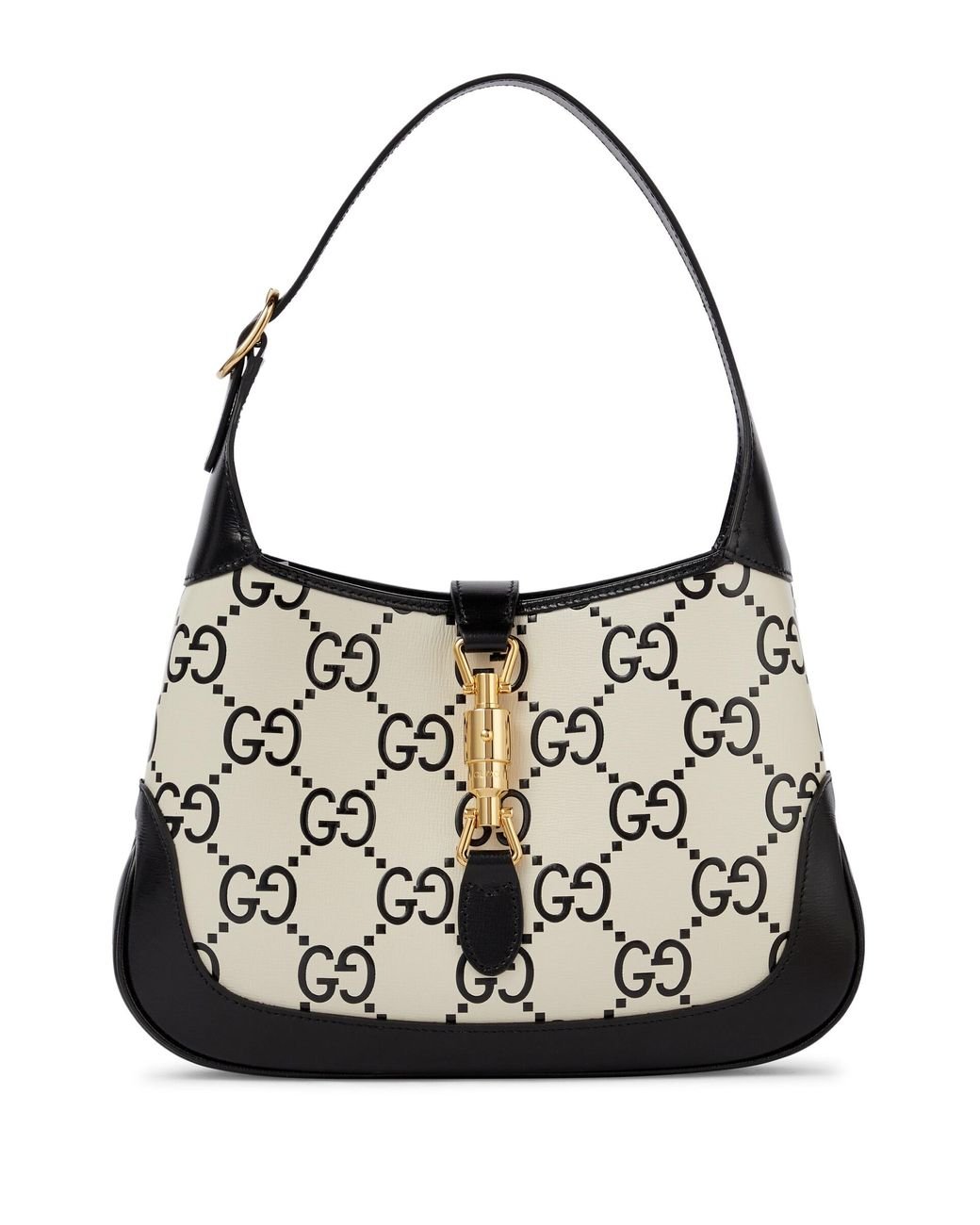 Gucci Jackie 1961 Small Shoulder Bag White Leather with Gold Toned Har –  EliteLaza