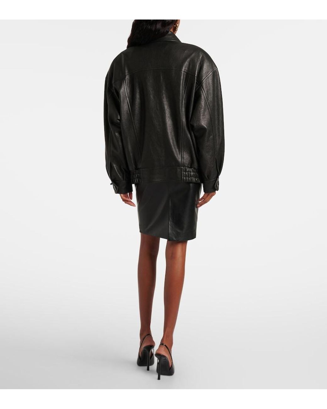 Saint Laurent Black Leather Blouson Jacket