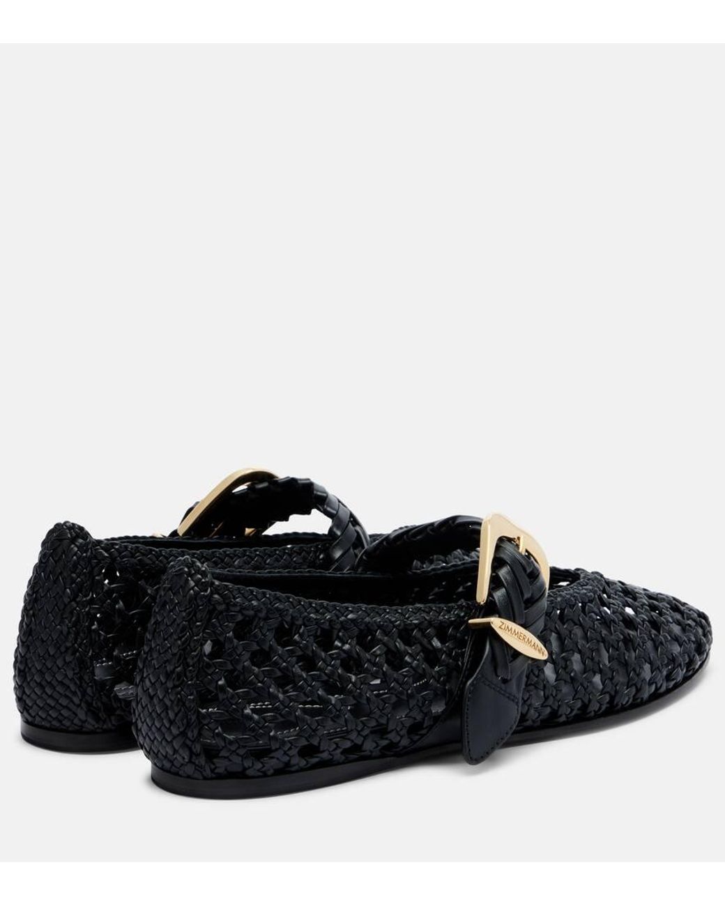 Zimmermann Black Mary-Jane-Ballerinas Alchemy Aus Leder