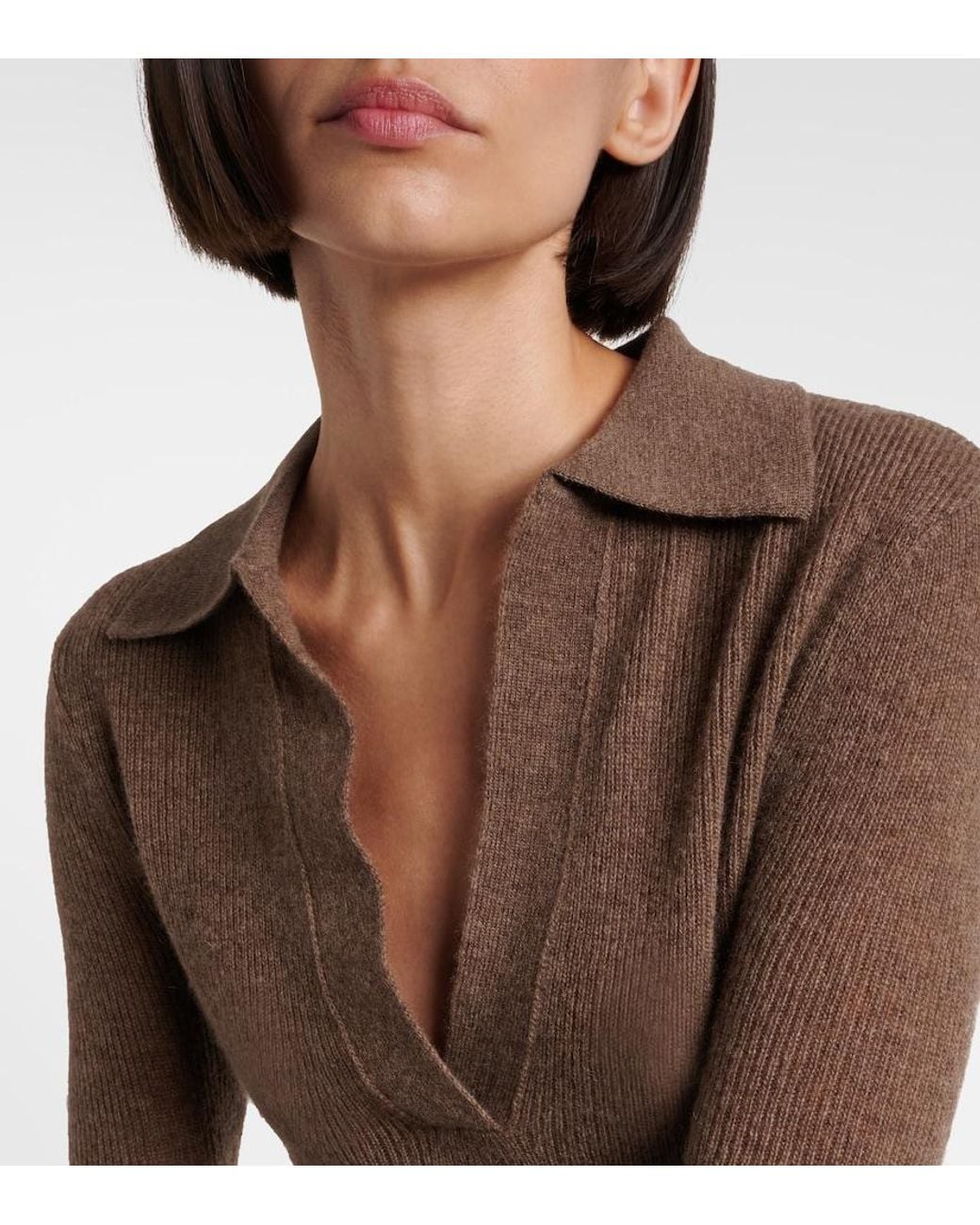 Citizens of Humanity Brown Simone Wool And Cashmere Polo Sweater