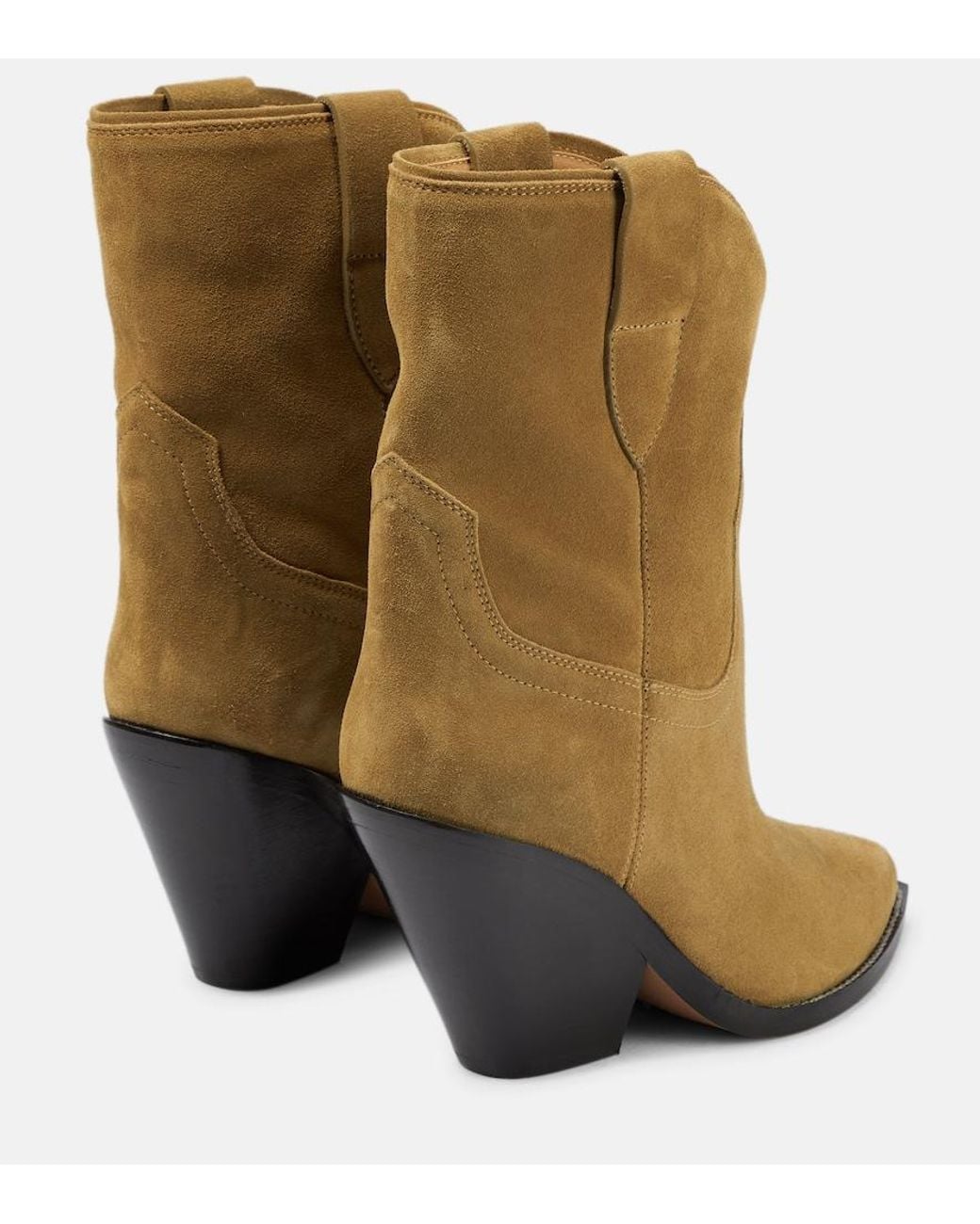 Isabel Marant Brown Leyane Suede Mid-Calf Cowboy Boots