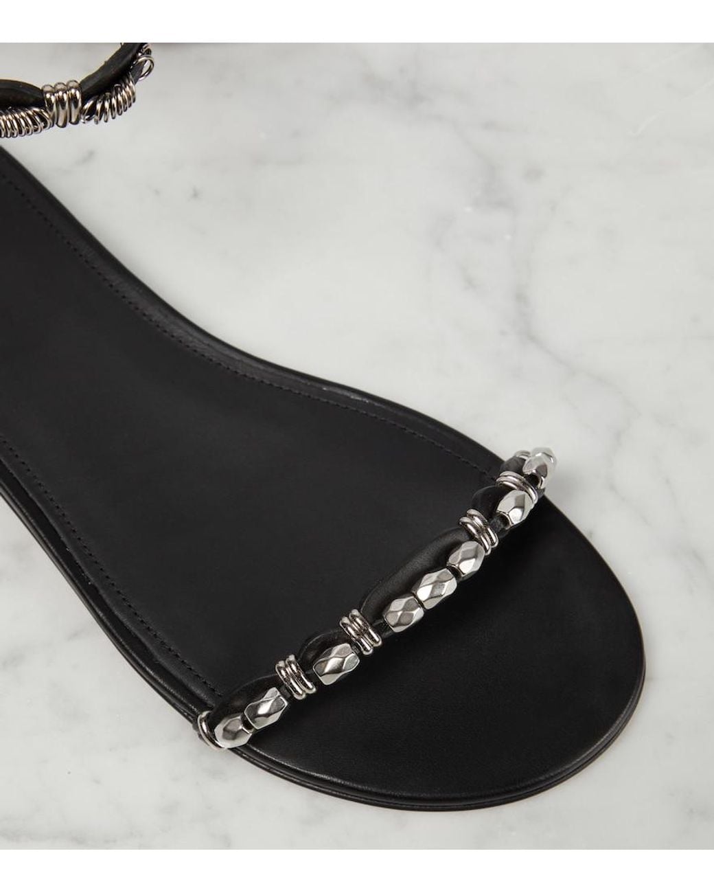 Isabel Marant Black Embellished Leather Sandals