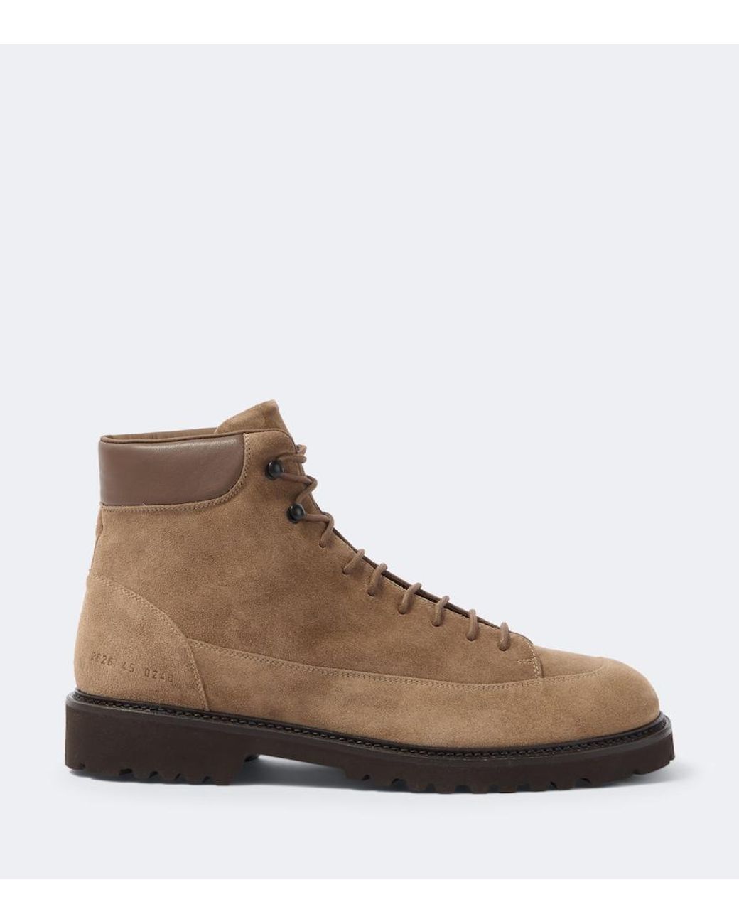 Common Projects Brown Hiker Leather-Trimmed Suede Lace-Up Boots for men