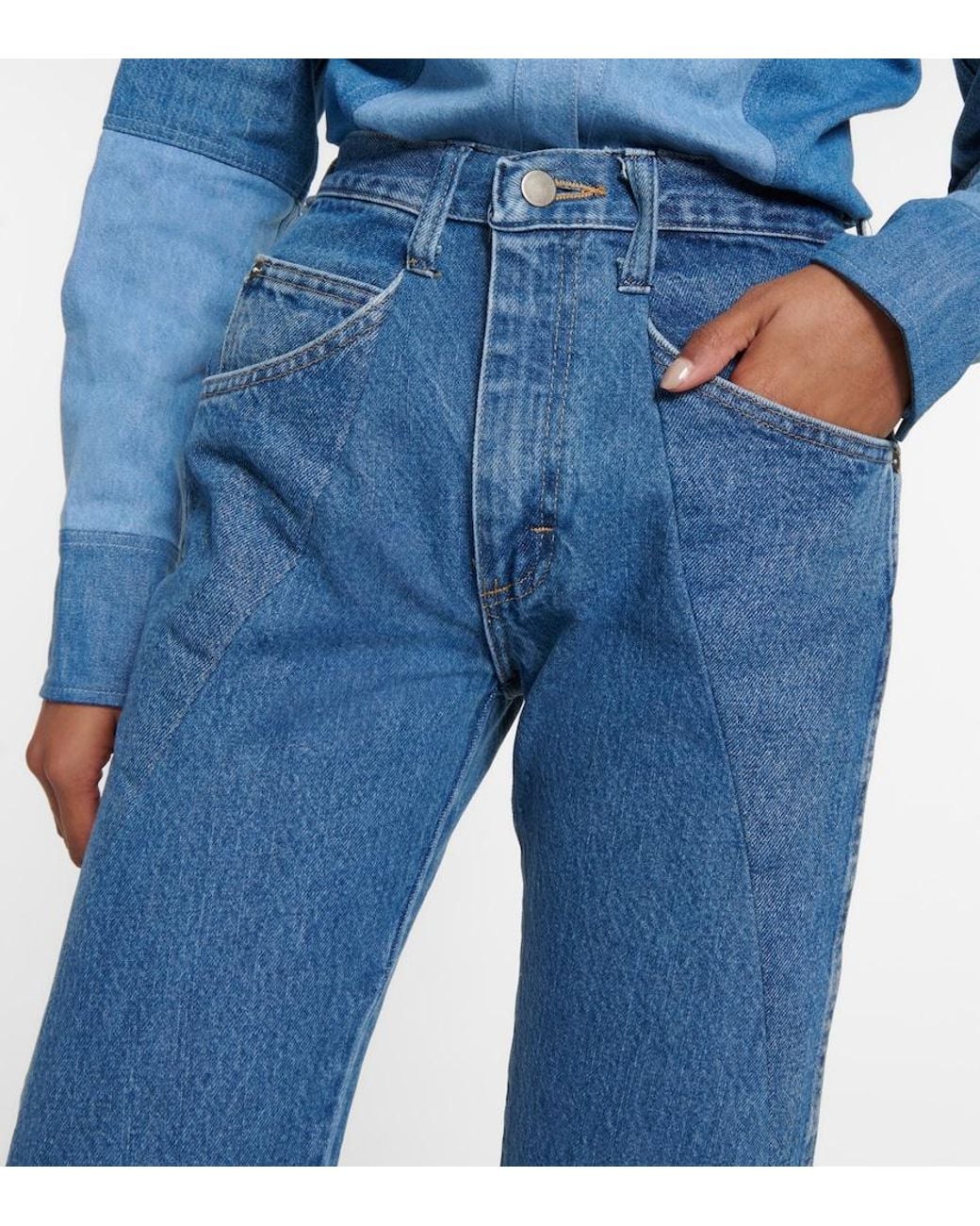 Gabriela Hearst Blue Foster Patchwork Flared Jeans