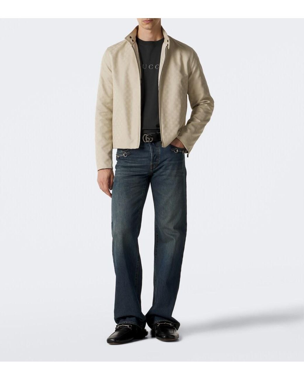 Gucci Black Horsebit Shearling-Lined Leather Mules for men