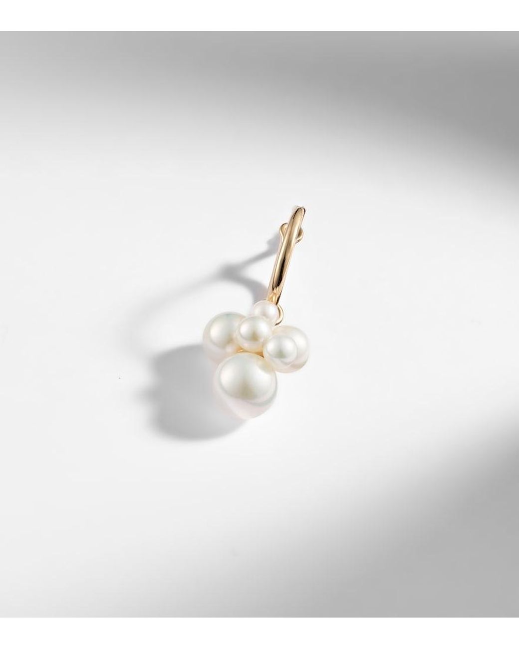 Sophie Bille Brahe White Botticelli 14Kt Single Earring With Pearls