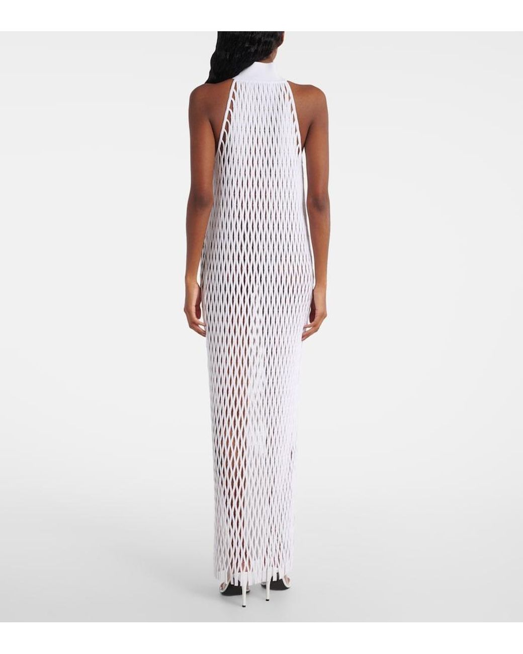 Alaïa White Macrame Maxi Dress