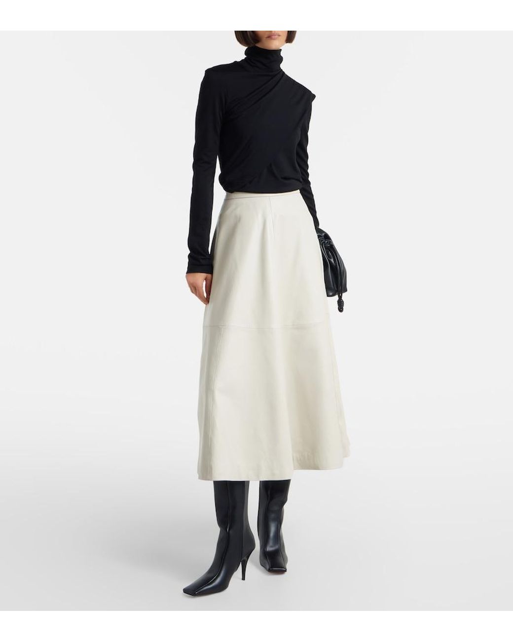 Rohe Black Scarf-Detail Wool Jersey Top