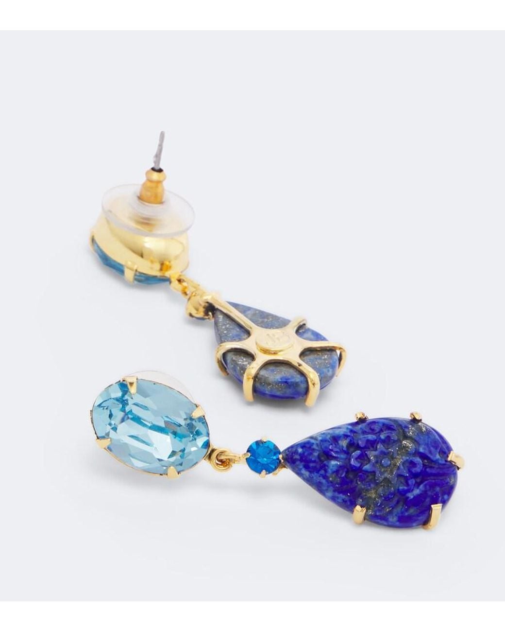 Jennifer Behr Blue Ambrose Embellished Earrings With Lapis Lazuli