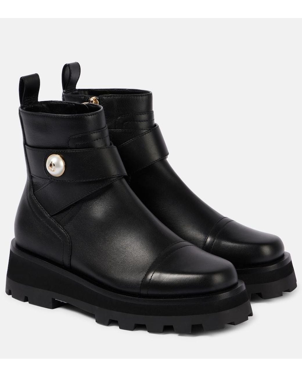 Jimmy Choo Black Meena Leather Ankle Boots