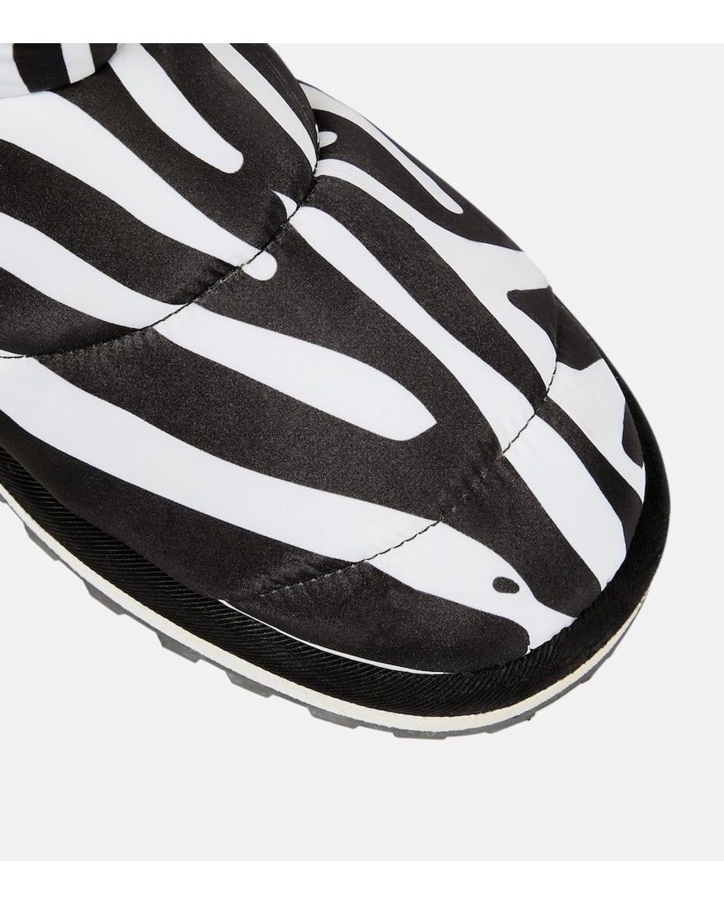 Dolce & Gabbana Black Zebra-print Padded Nylon Snow Boots