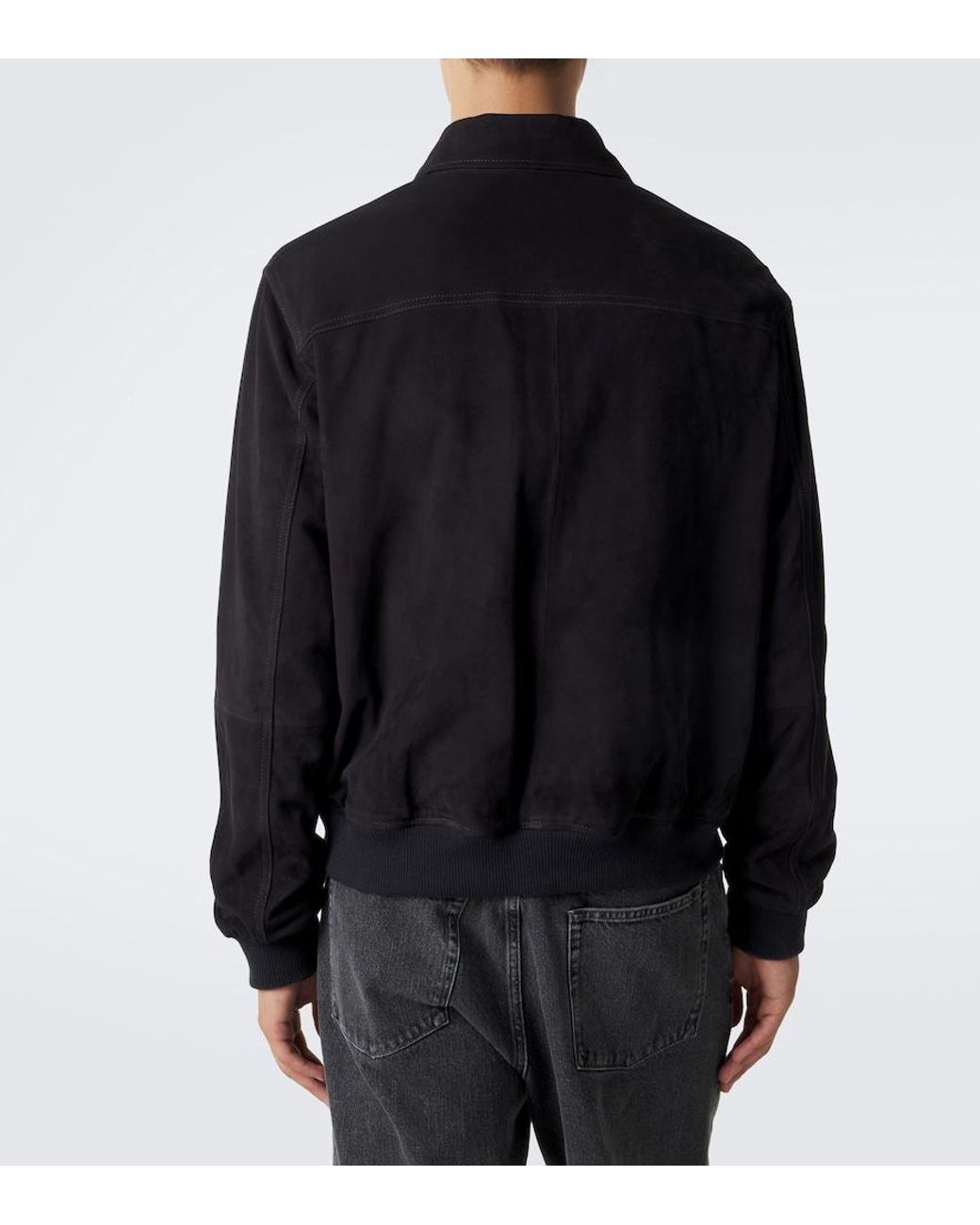 Arma Blue Tomme Reversible Suede Blouson Jacket for men