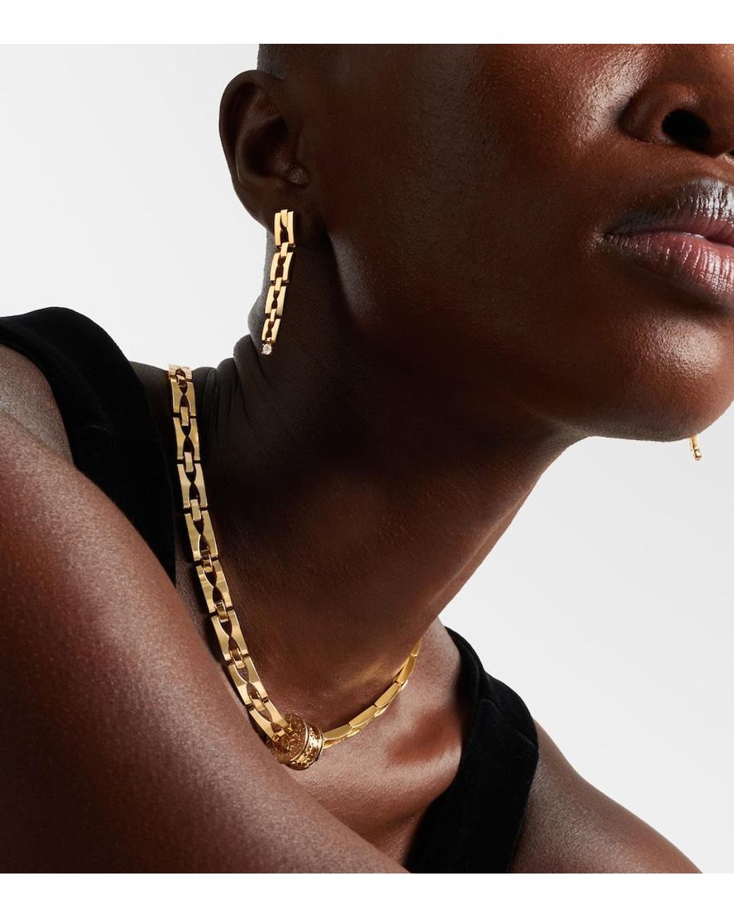 BVLGARI Metallic B.Zero1 18Kt Drop Earrings With Diamonds
