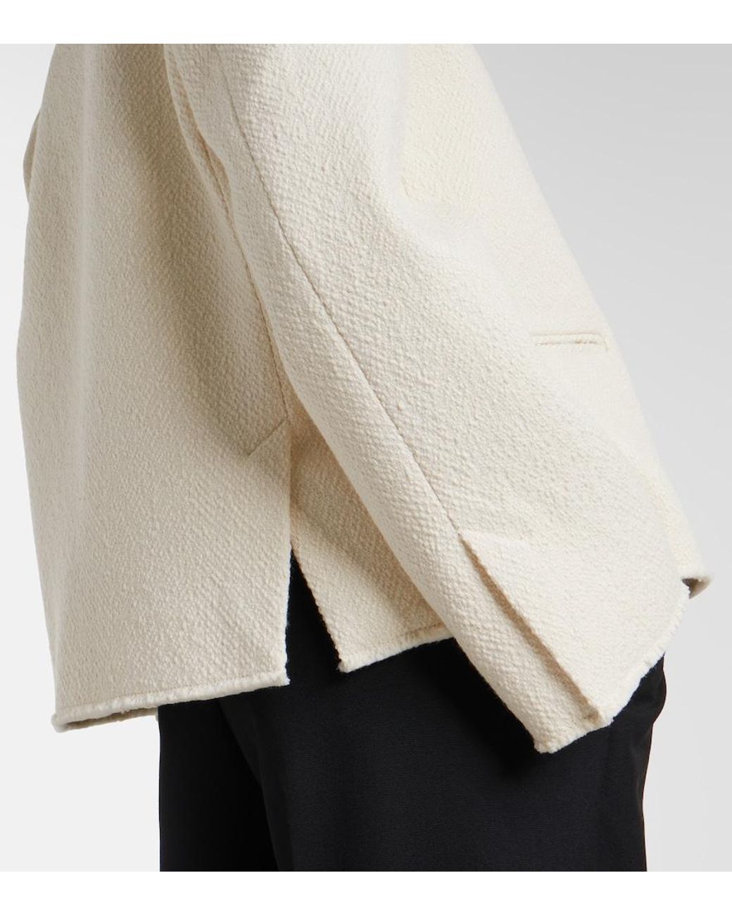 Totême  White Fluid Wool-Blend Jacket