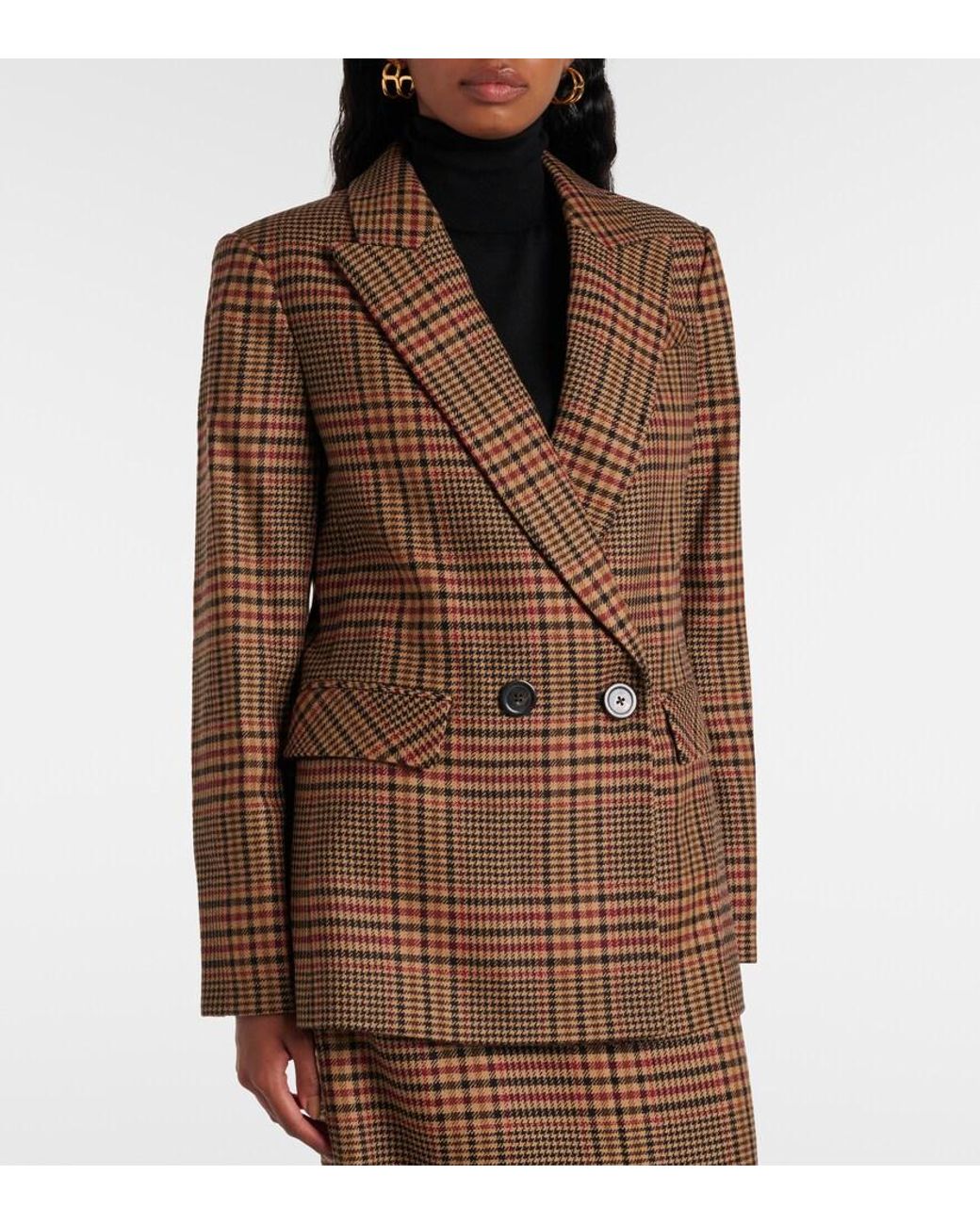 Veronica Beard Brown Sevyn Plaid Virgin Wool Blazer