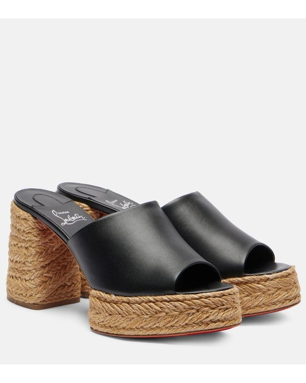 Christian Louboutin Black Calakala 85 Leather Platform Mules
