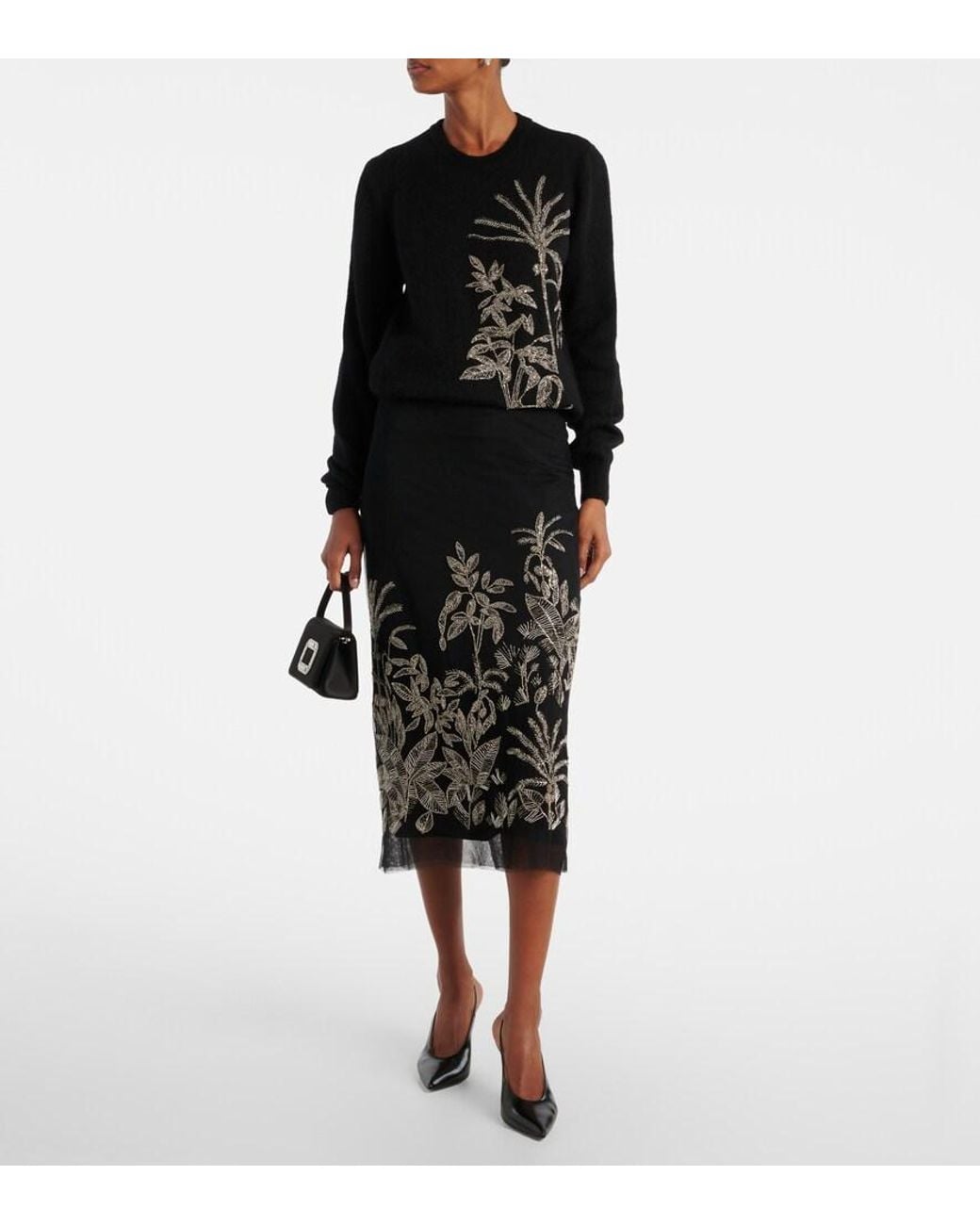 Costarellos Black Noemie Embellished Sweater