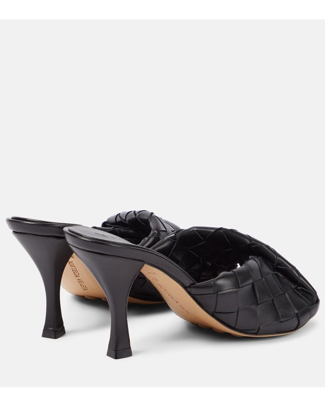 Bottega Veneta Black Leather Kitten Heel Pumps