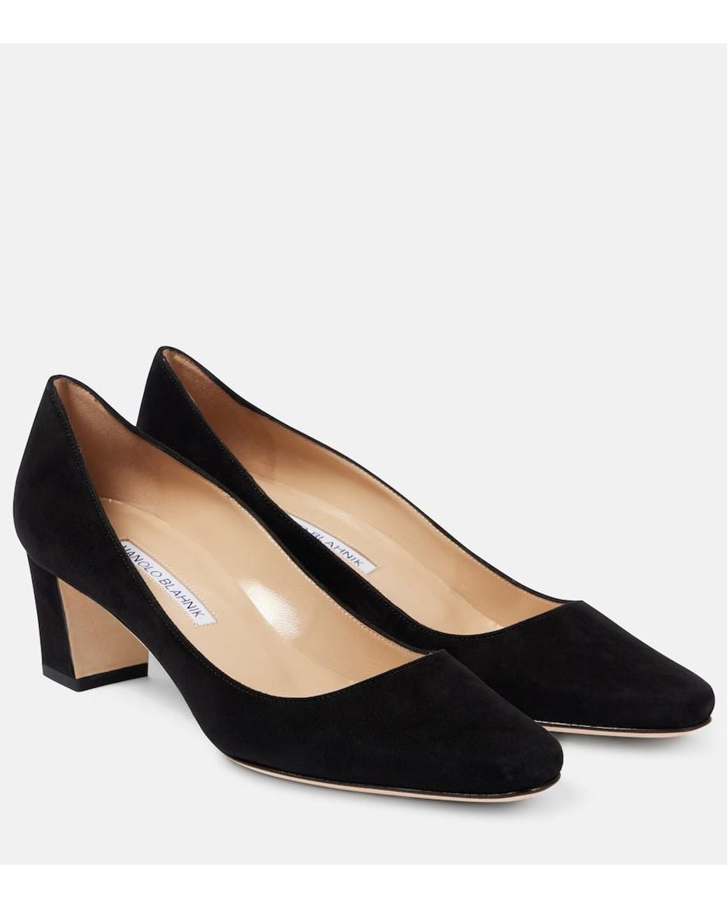 Manolo Blahnik Black Okkatopla 50 Suede Pumps