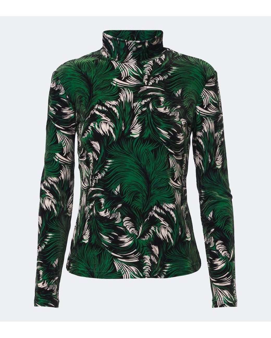LaDoubleJ Green Printed Velvet Top