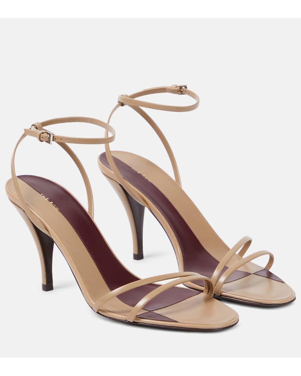 The Row Cleo Leather Sandals in Pink | Lyst