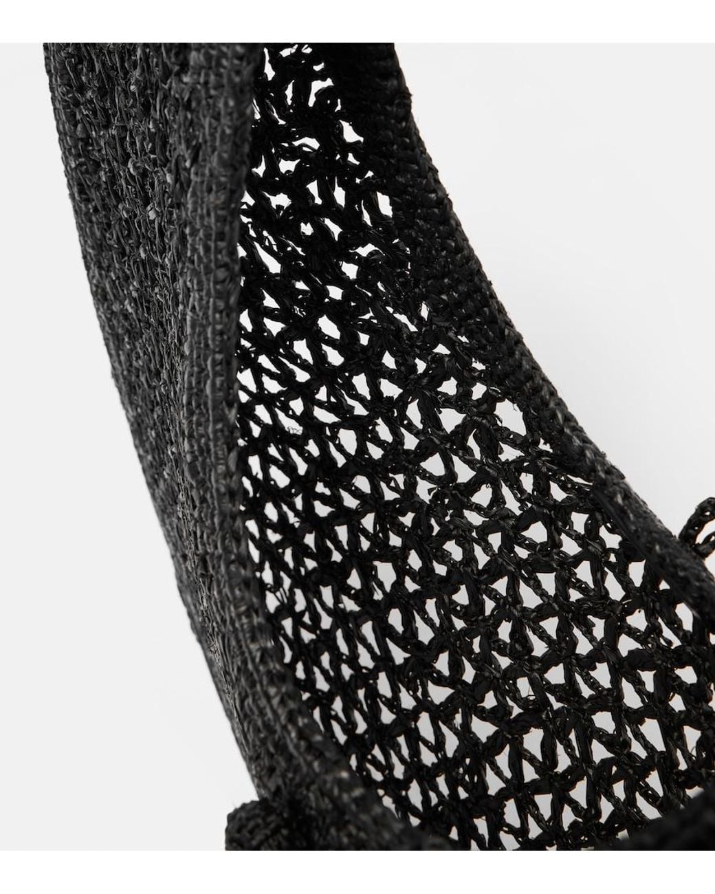 Jacquemus Black Raffia Round Beach Tote