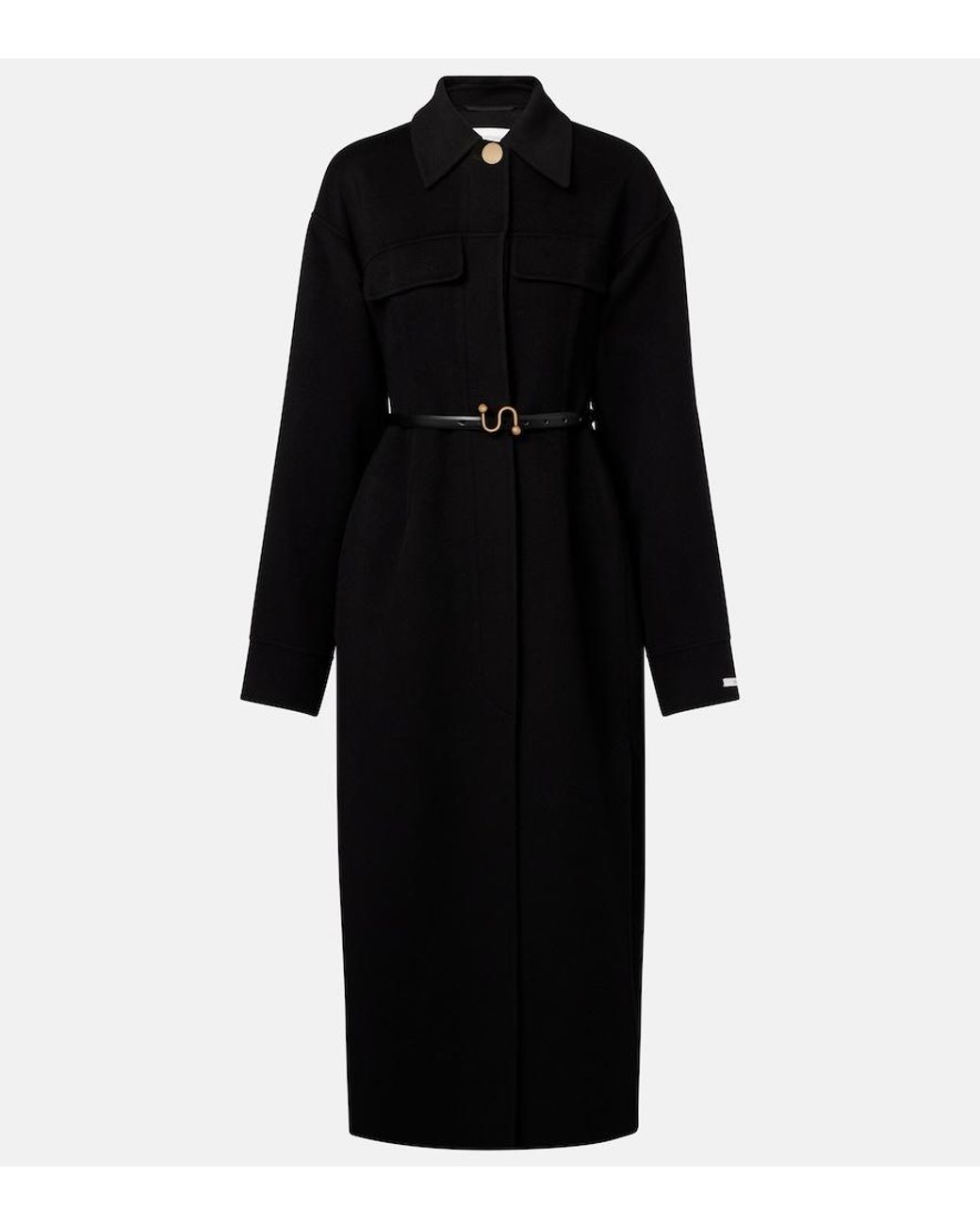 Sportmax Black Olio Virgin Wool Coat