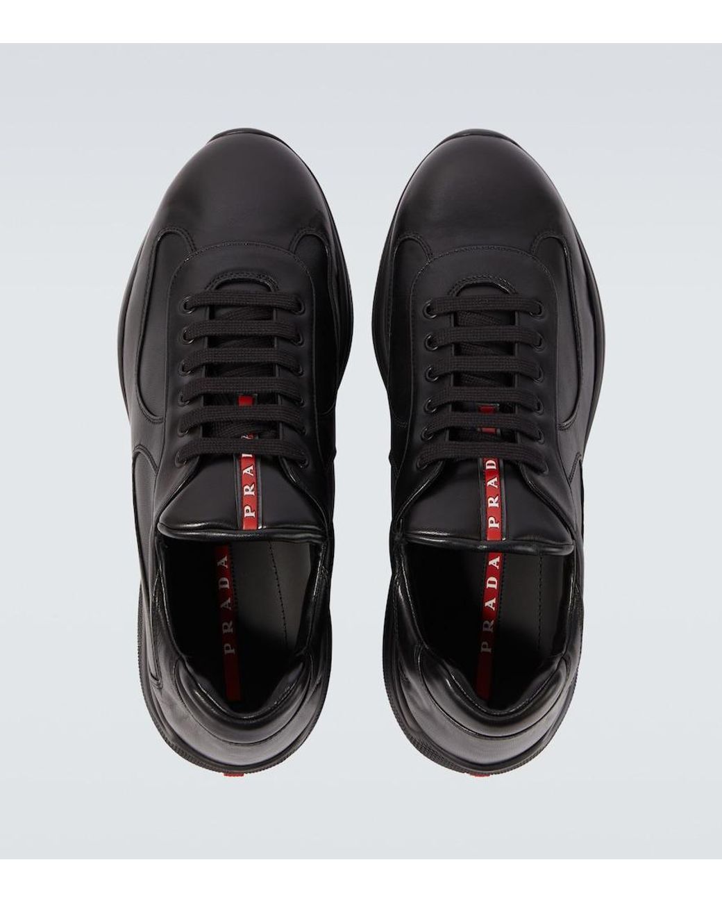 Prada Black America's Cup Leather Sneakers for men