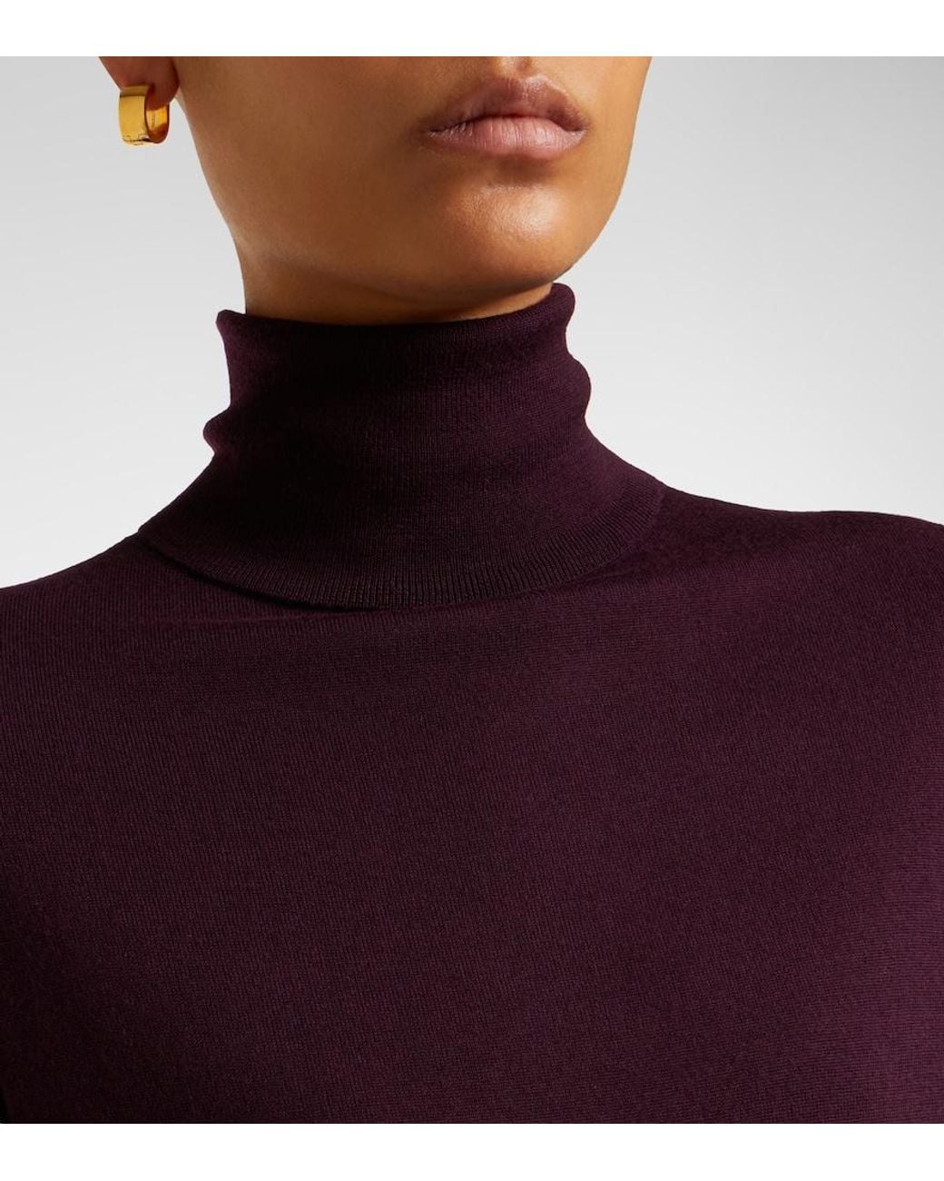 Jardin Des Orangers Red Turtleneck Virgin Wool Sweater