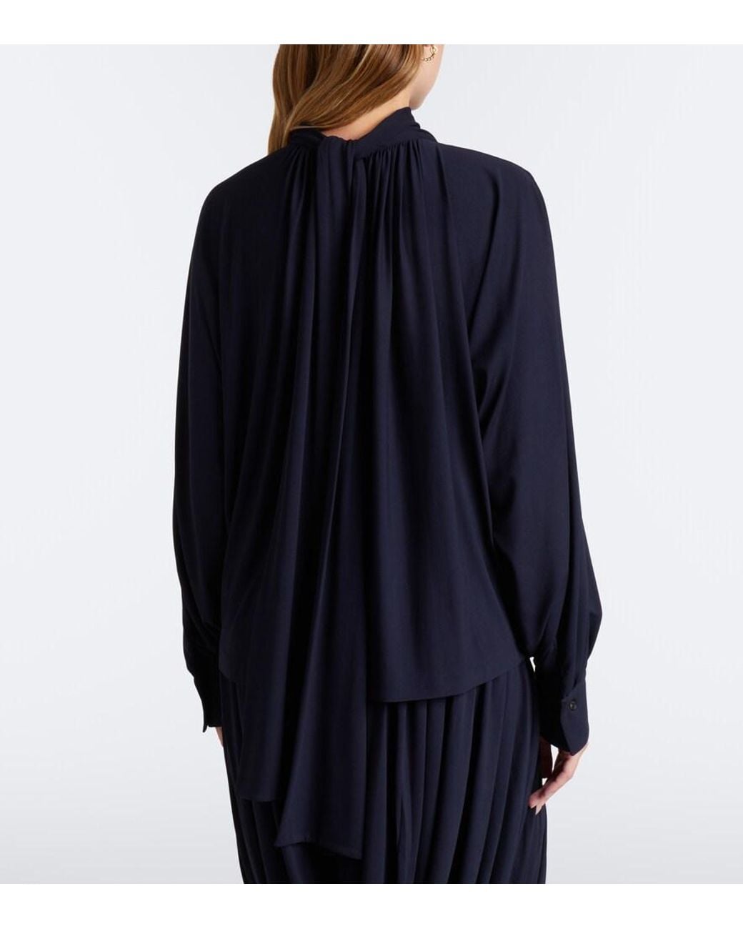 Ferragamo Blue Draped Blouse