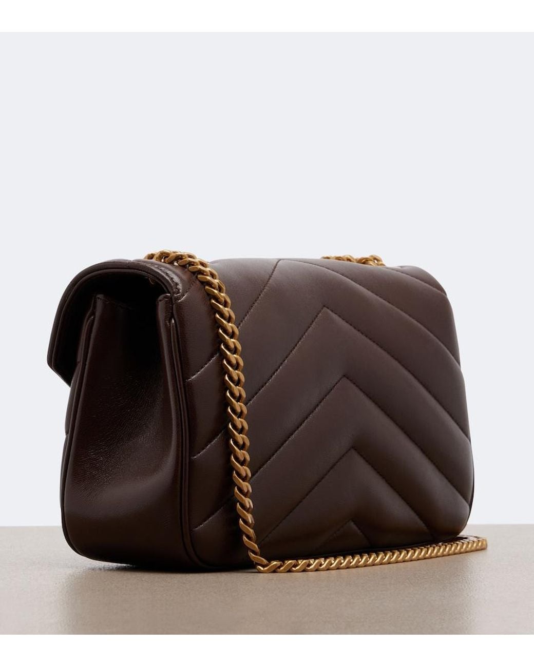 Saint Laurent White Loulou Small Leather Shoulder Bag