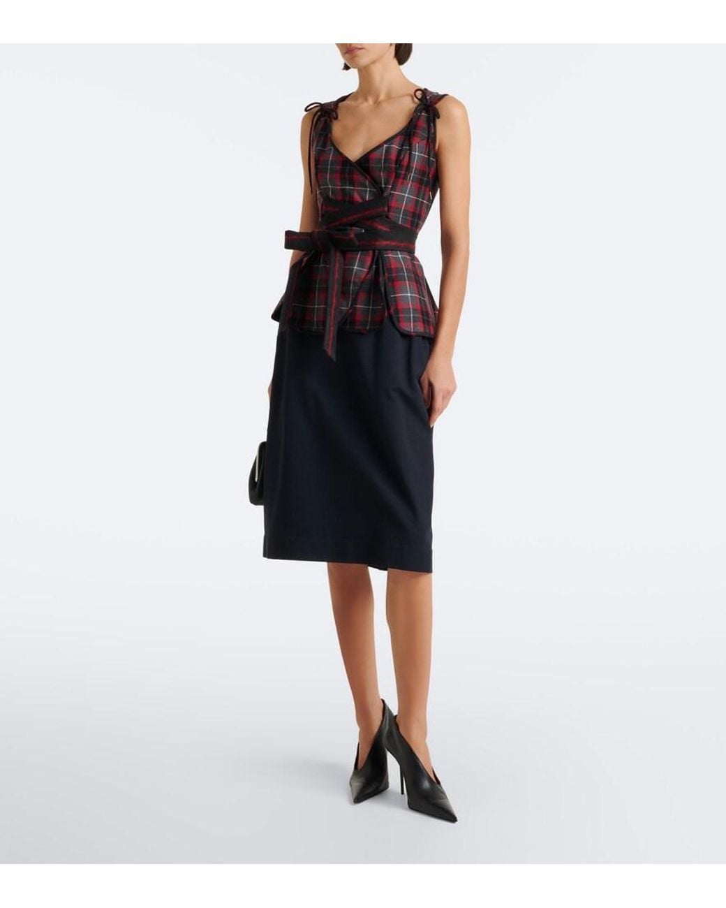 Vivienne Westwood Black Roxy Tartan Wool Top